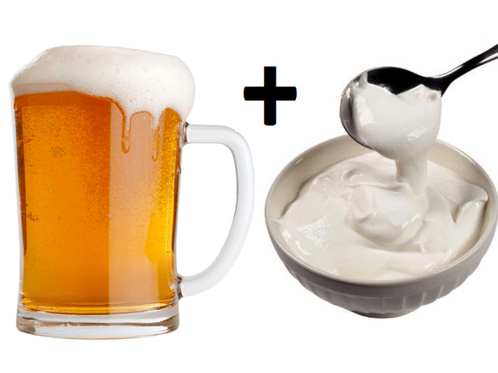 bia và kem chua để tăng hiệu lực